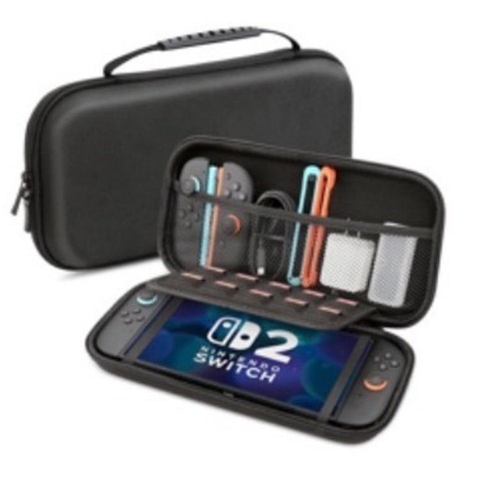 Arctiiro Nintendo Switch Carrying Case Black Hard Shell 10 Game Card Slots NEW